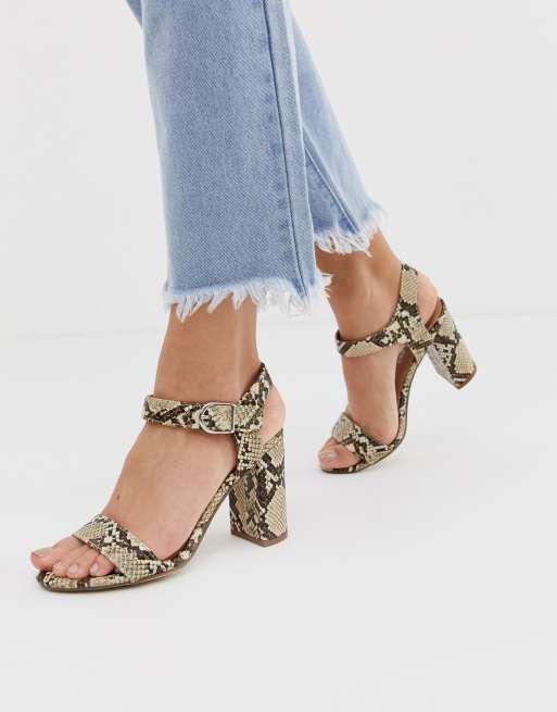 Snake print high heel on sale sandals