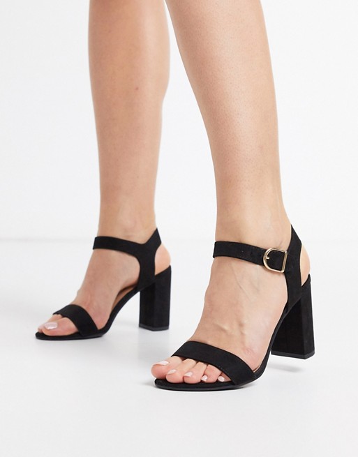 New Look block heeled sandals in black | ASOS