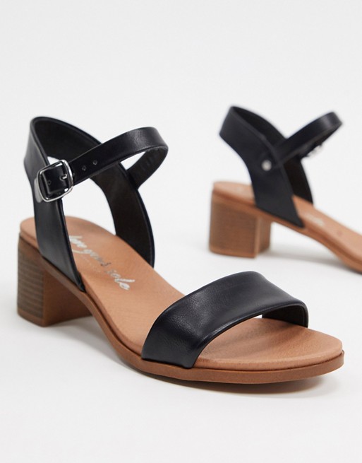 New Look block heeled sandals in black