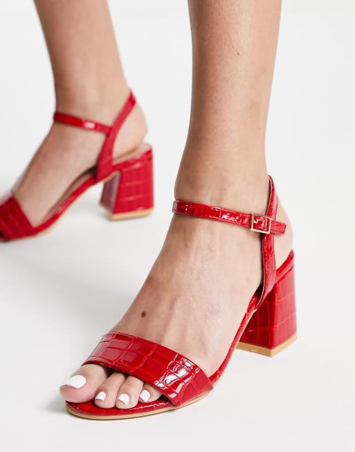 New look outlet red block heels