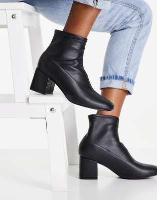  block heeled sock boot 