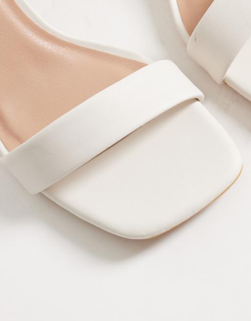 New Look blocked heeled sandal in cream, 4 of 4
