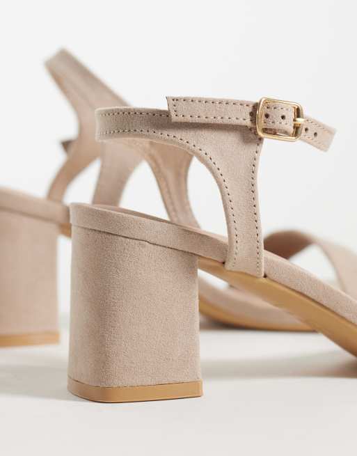 New Look blocked heeled sandals in light brown, 4 of 4