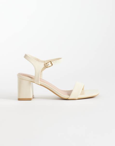 New Look blocked heeled sandals in yellow - view 1