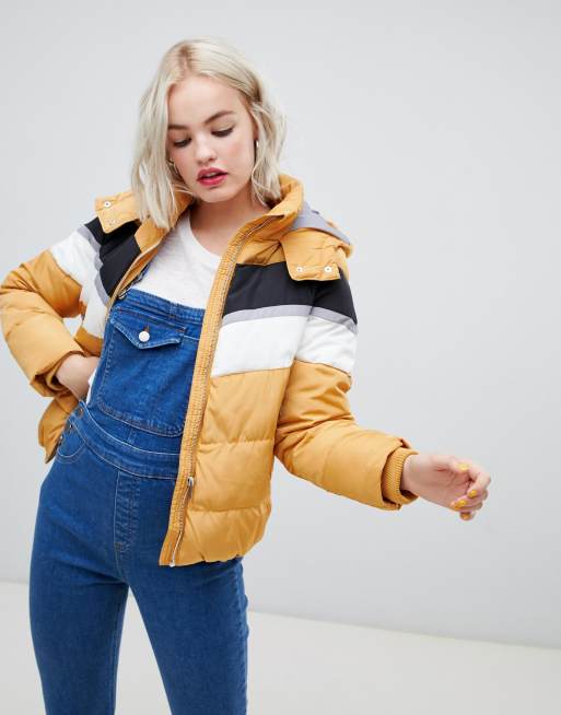 New Look – Blockfärgad vadderad jacka