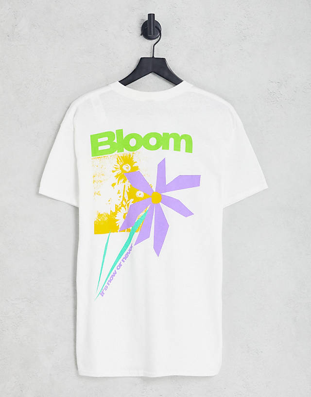 New Look - bloom backprint t-shirt in white