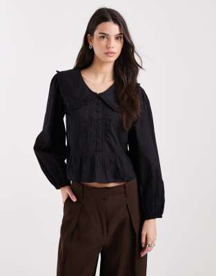 Blouse avec col - Noir 46