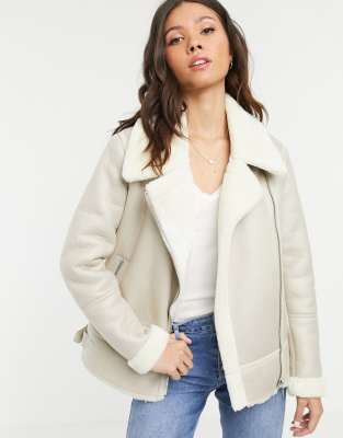 blouson aviateur beige