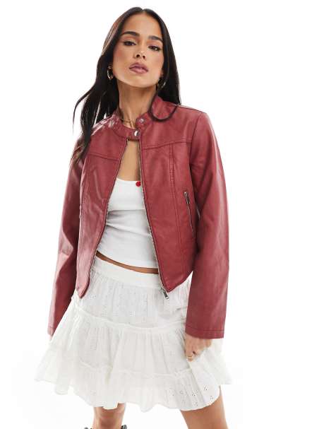 New Look - Blouson style motard - Rouge - view 1