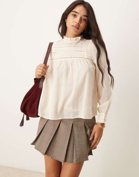 New Look - Blusa in pizzo sangallo color crema - view 1