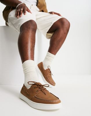 New Look boat shoes in tan