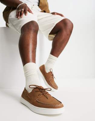 New Look Boat Shoes In Tan-neutral