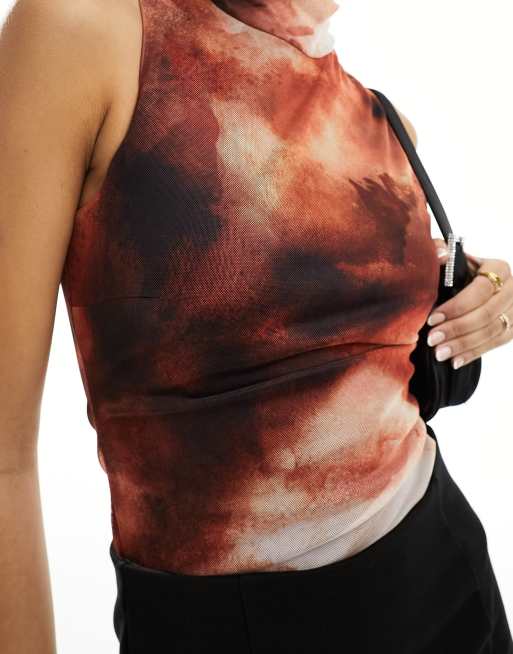 New Look - Body en tulle imprimé - Rose, 4 de 4