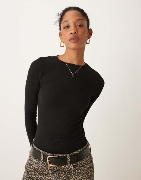 New Look - Body girocollo a maniche lunghe nero - view 1