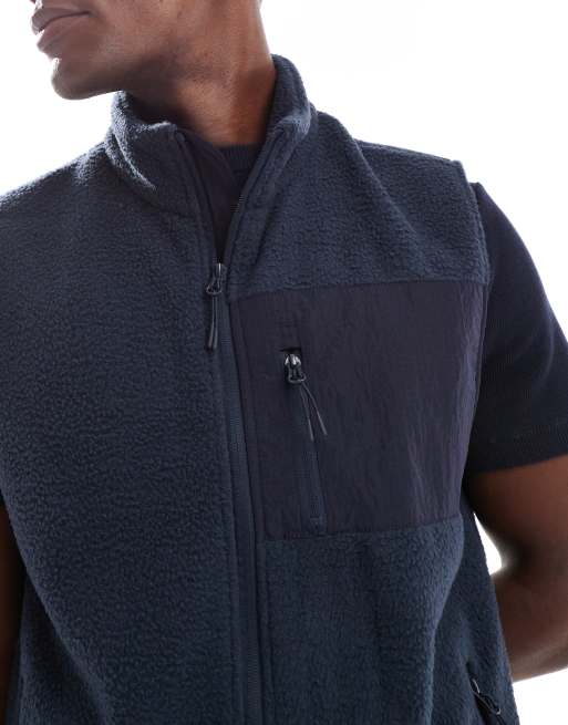 New Look - Bodywarmer van fleece in marineblauw, 3 van 4