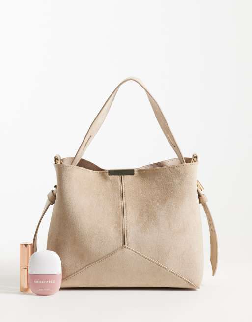 New Look - Bolso bombonera color visón de antelina, 2 de 4
