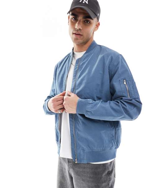 New Look - Bomber in tela blu - view 1