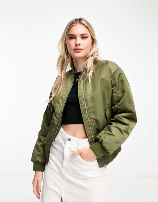 New look on sale khaki bomber jacket