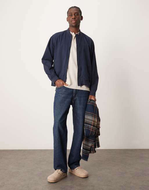 New Look - Bomberjack van keperstof in marineblauw