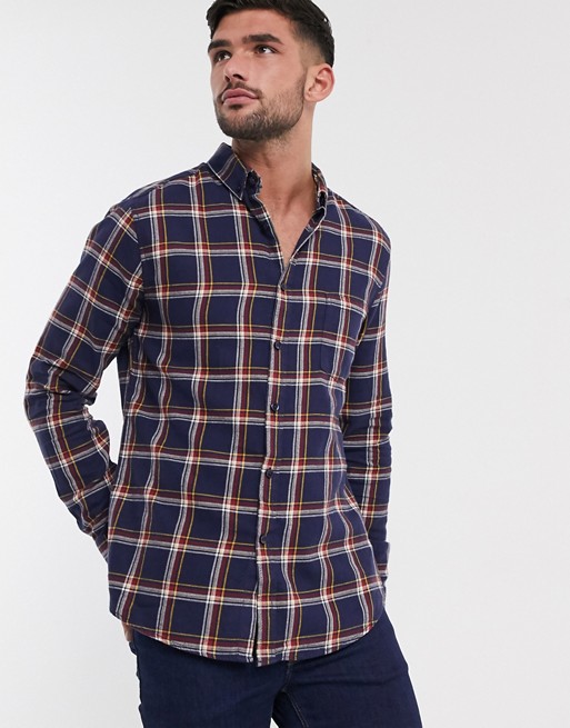 New Look bond check shirt in navy