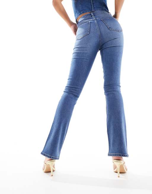 New Look - Bootcut jeans in middenblauw, 4 van 5