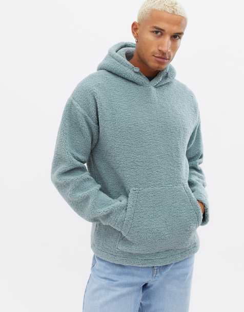 New Look borg hoodie in blue - view 1
