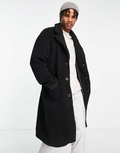 Asos black outlet overcoat