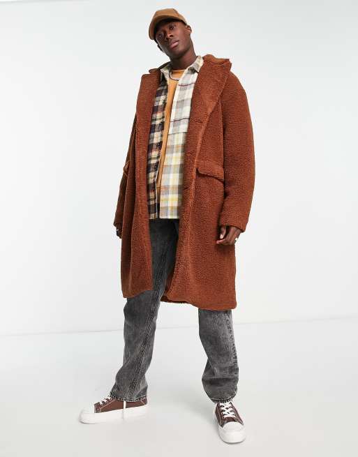 New look rust hot sale fur coat