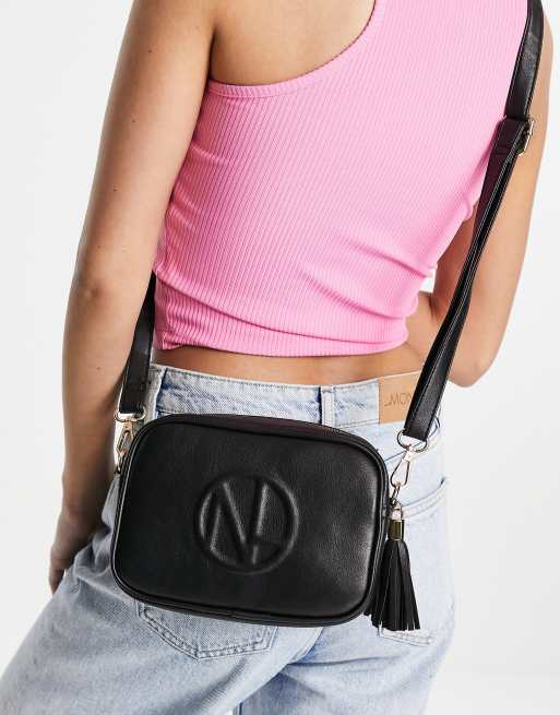 New Look - Borsa a tracolla goffrata, colore nero