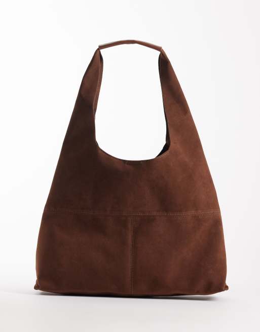 New Look - Borsa shopping in camoscio sintetico color cuoio con pannelli