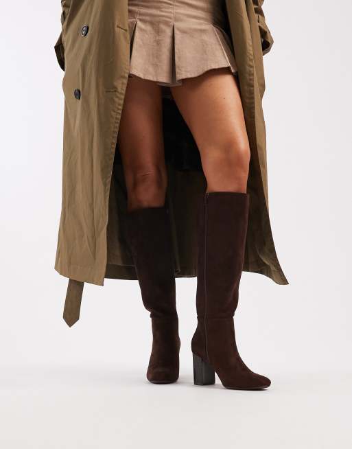 New Look - Bottes en suédine à talon carré - Marron moyen, 2 de 4