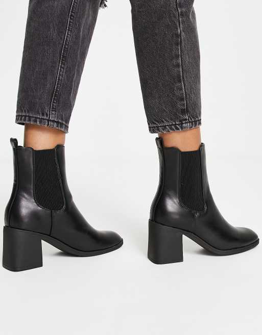 New Look Bottines Chelsea talon Noir ASOS