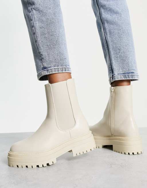 Bottines blanches plates new arrivals