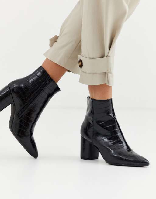 Bottines imitation 2025 croco noir