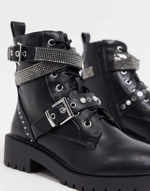 Bottines noires outlet sangles