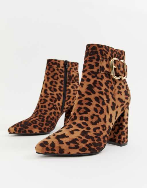 New Look Bottines l opard talons avec boucle