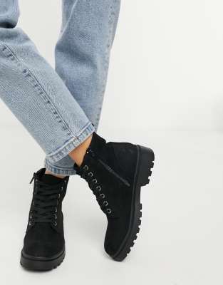 bottines noires suedine