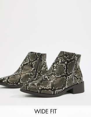 bottines plates serpent
