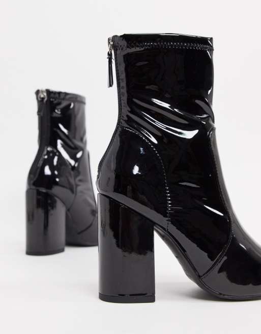 Bottines a talon outlet vernis noir