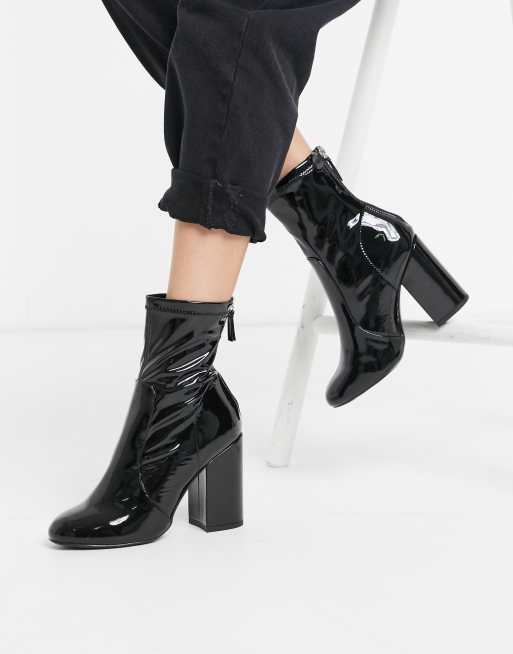 Bottines noir vernis store a talon