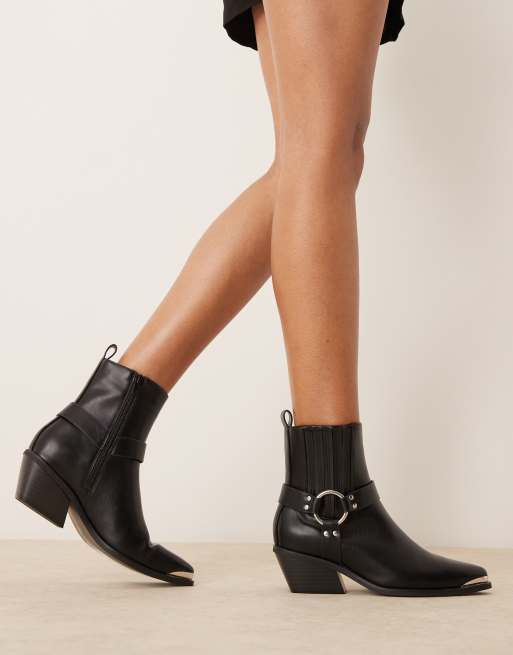 New Look Bottines style western avec boucle Noir ASOS