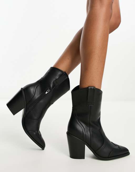 New Look Bottines style western Noir ASOS