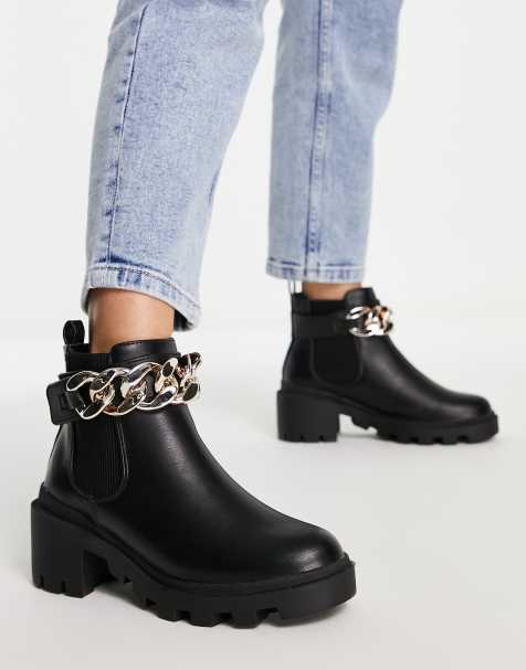 New Look - Bottines ultra chunky avec chaîne - Noir - view 1
