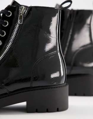 bottines noir vernies