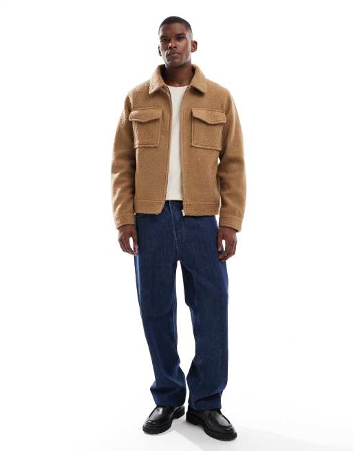 New Look boucle jacket in brown, 2 of 5