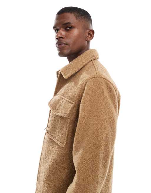 New Look boucle jacket in brown, 4 of 5