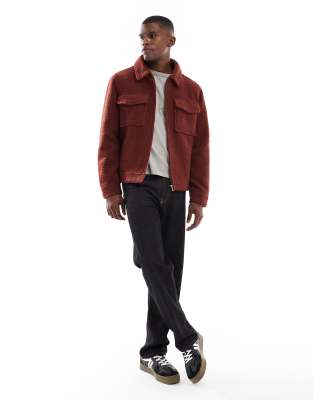 New Look Boucle Jacket In Red