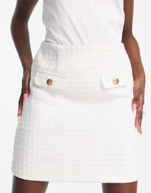 White bodycon 2025 skirt new look