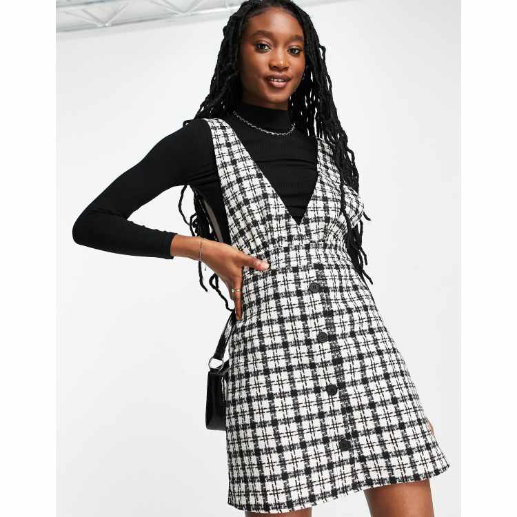 TWEE Reaction New Rochelle V-neck Plaid Long Dress