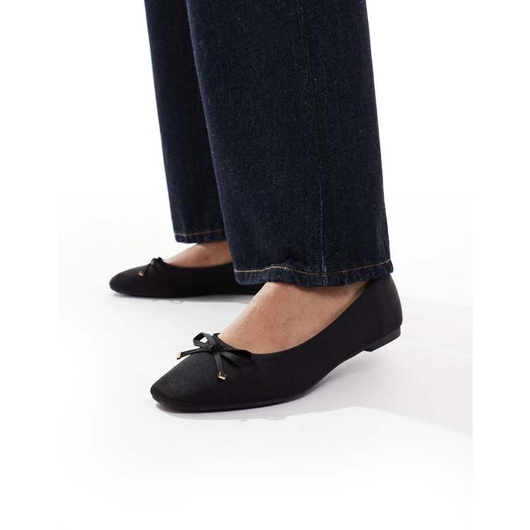 Ballerina Shoes Koovs Black Shoes New Look Bow Ballet Flats In